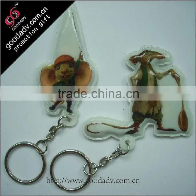 Factory price promotional Led keychain PVC Led light keychain