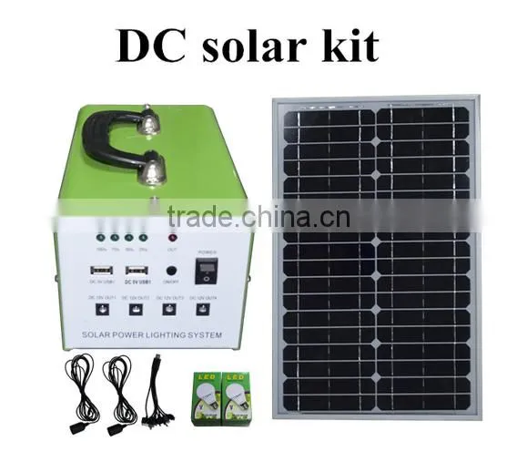 Portable 15W 20W 30W DC Mini Solar lighting system kit