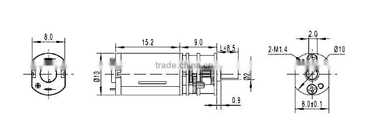 GM10-M20VA DC Reduction Motor M20& 10BY Gear Motor 10x8mm /10100