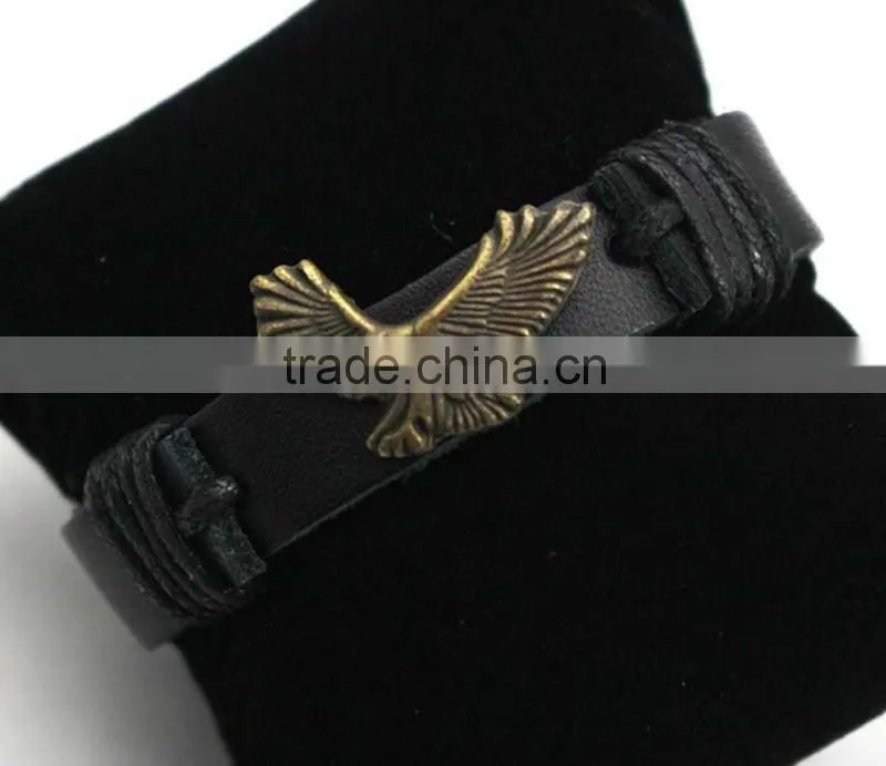 Charm PU wristband Men's Leather Bracelet With Eagle