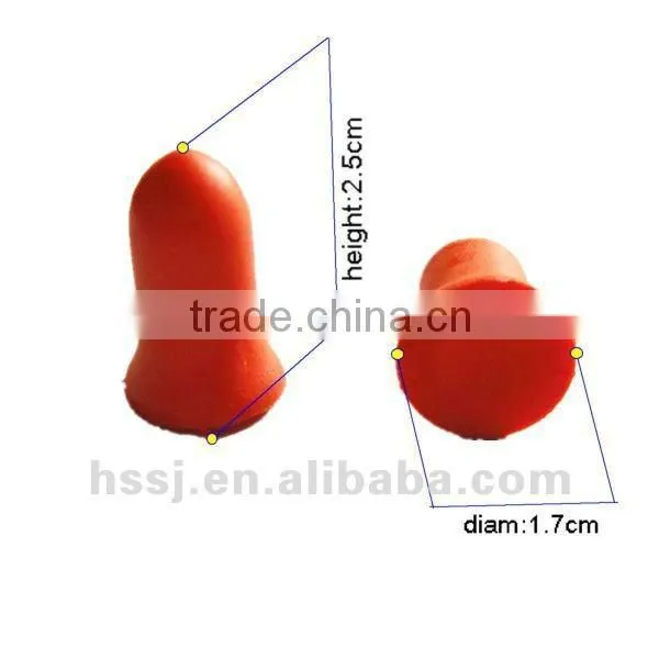 2016 PU foam bell shaped ear plugs soundproof ear plugs (SNR:33db) hearing protection ear plugs noise clips