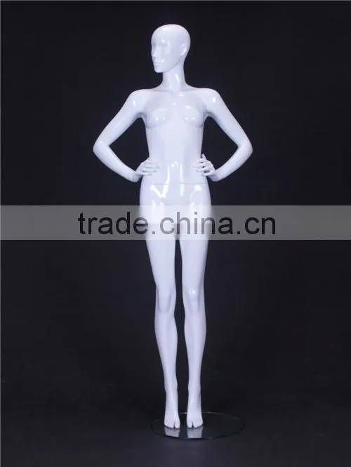 Christmas window display female mannequins with abstract face