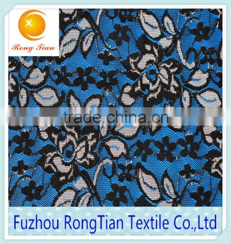 Africa selling high elastic double color lace fabric for clothing