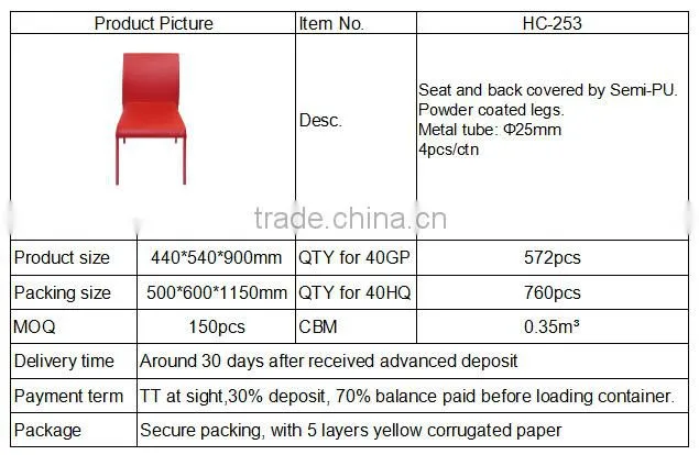 red dining chair for dining room HC253