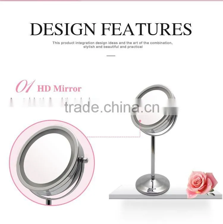 Two sided shaving miror with light