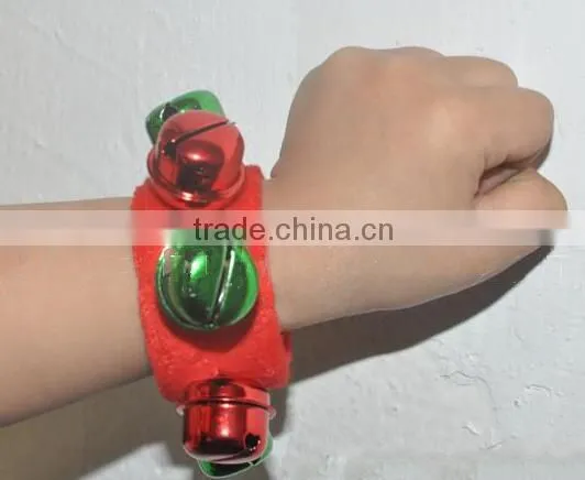 Merry Christmas Holiday Cuff Bracelet with Jingle Bells Christmas Party Gear