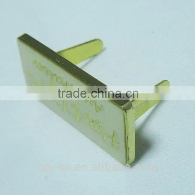designer bag metal label