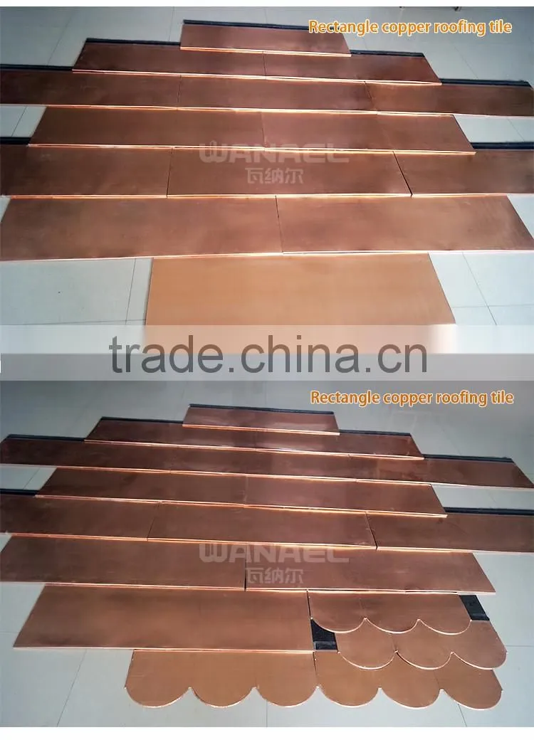 Roofing materials Wanael fish scale copper roof tile,copper shingle for roof, Copper Roofing Tiles