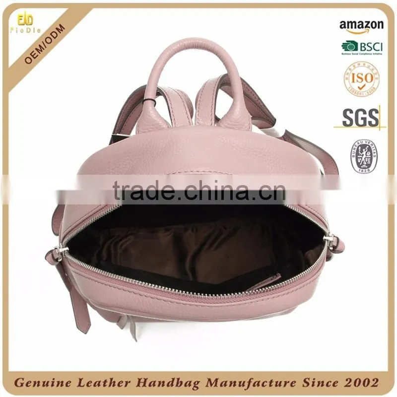 CSS1498-001 Fashion Practical Elegant Small Designer's Genuine Leather Ladies Pink Daypacks /Backpacks