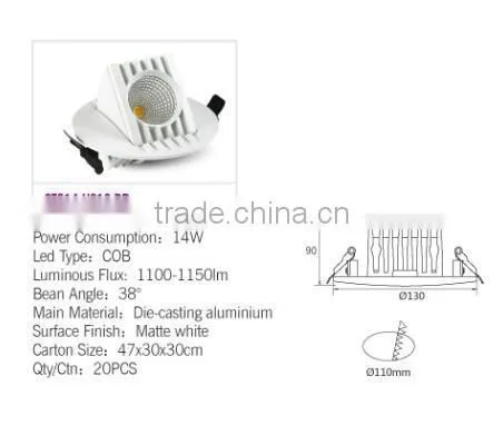 Wholesale price led light spot 14 watt cob led spot light high quality gimbal head led adjustable spot light
