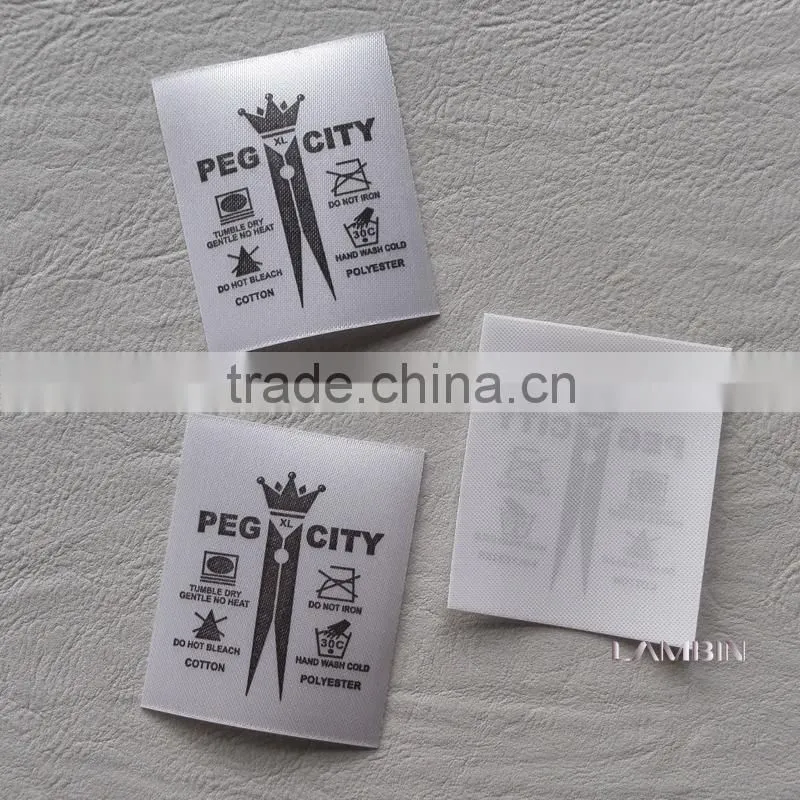 China label factory manufature printing main label for vest suit