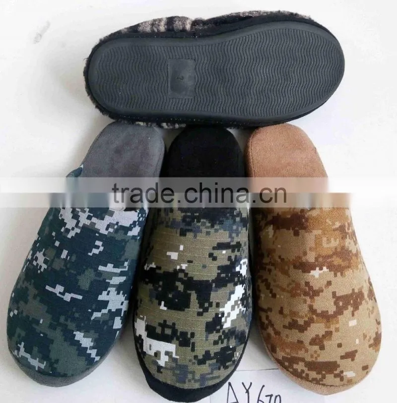 fashion camo design hot sale handmade winter slippers,slippers