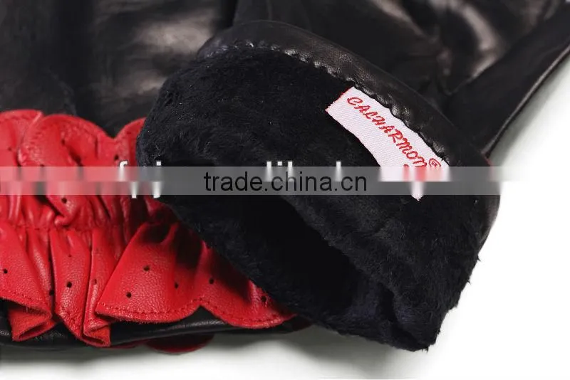 Beautiful designed fashion full finger dress flower gloves