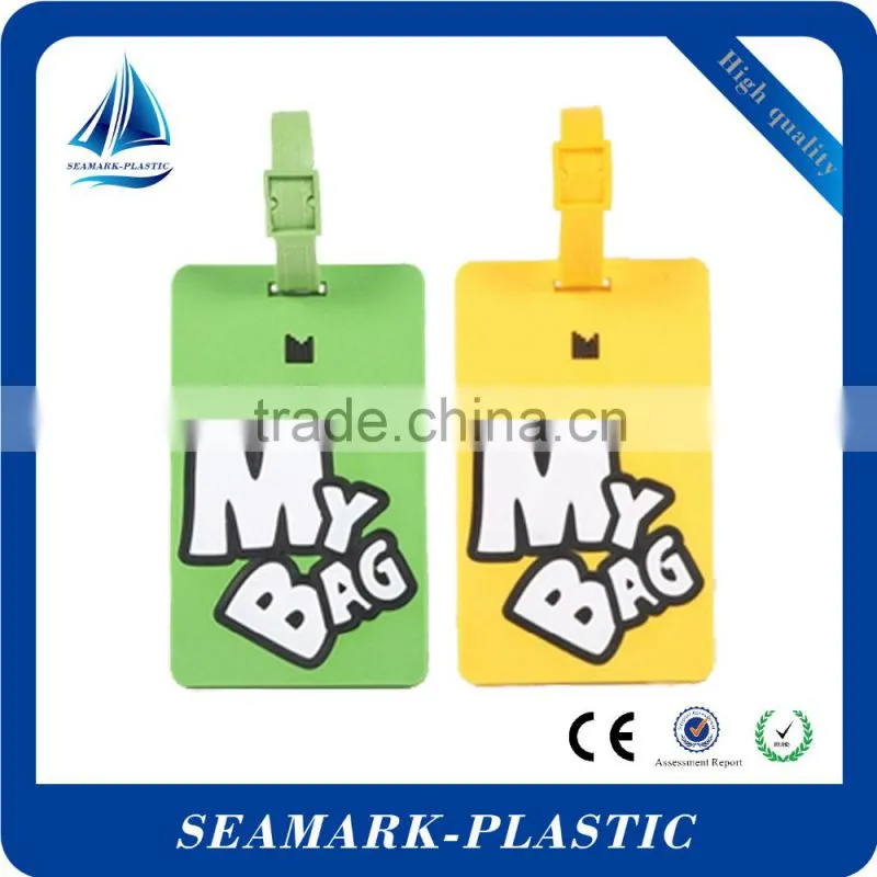 2016 cheap custom design standard size cute luggage tags rubber for trip