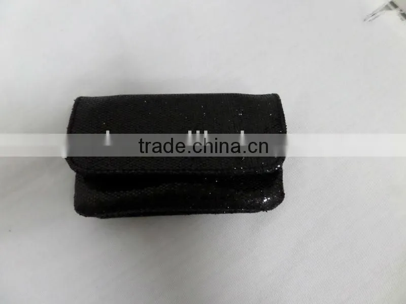 2015 fashion black glitter cosmetic bag