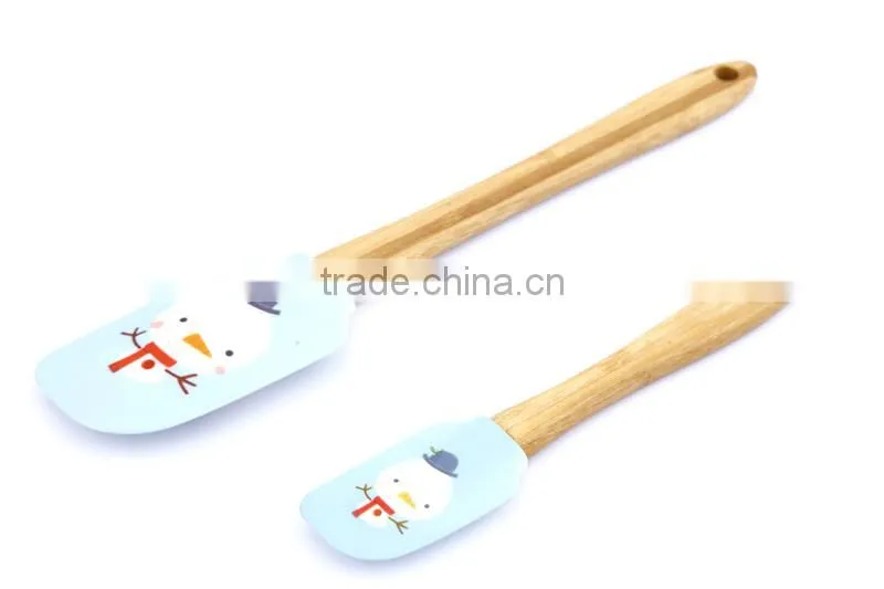 New product wood handle silicone spatula set