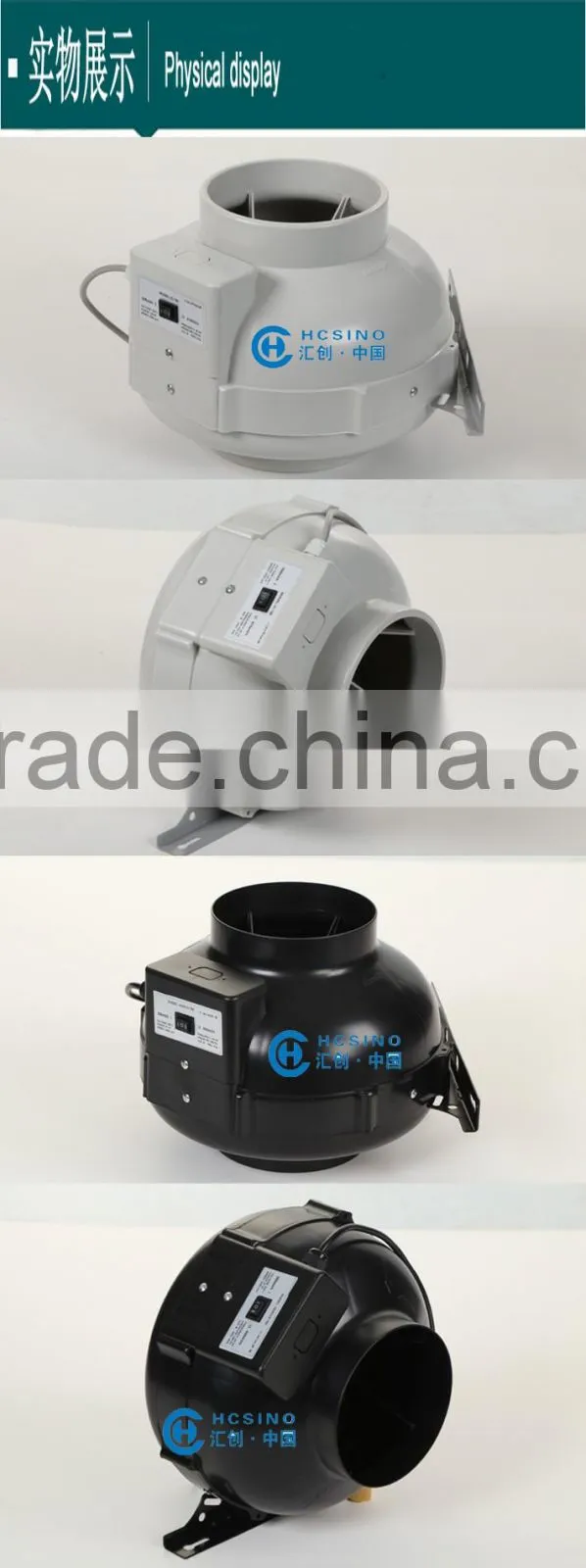 Two Speed Hydroponics Centrifugal Inline Fan