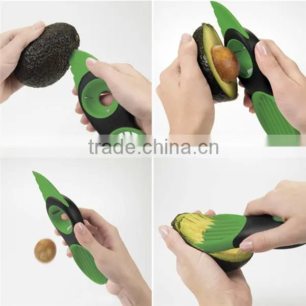 Amazon hot selling multifunctional plastic avocado cutter pitter