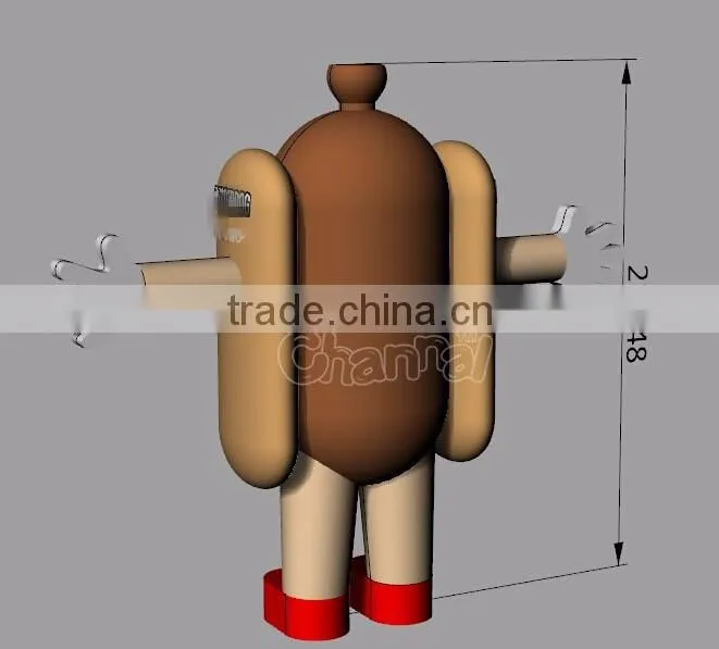 hot dog inflatable moving cartoon characters fat costume