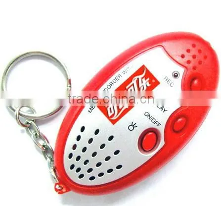 Portable voice recorder LED keychain, promotional gift company exhibition mall activities
