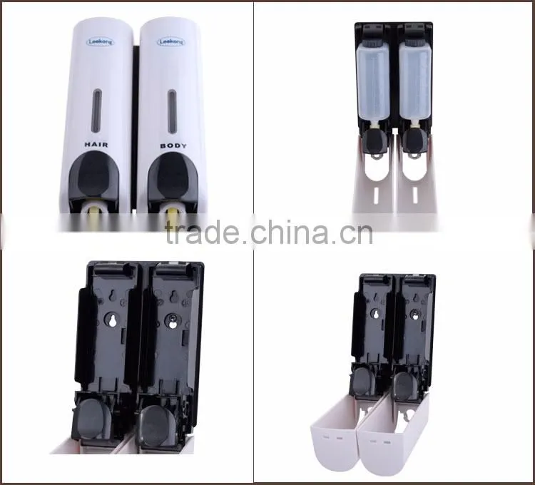 Double refillable wall mounted laundry soap dispenser