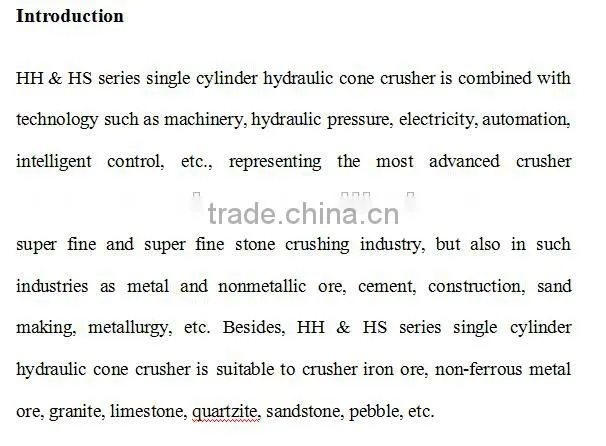 Mine machine cone crusher