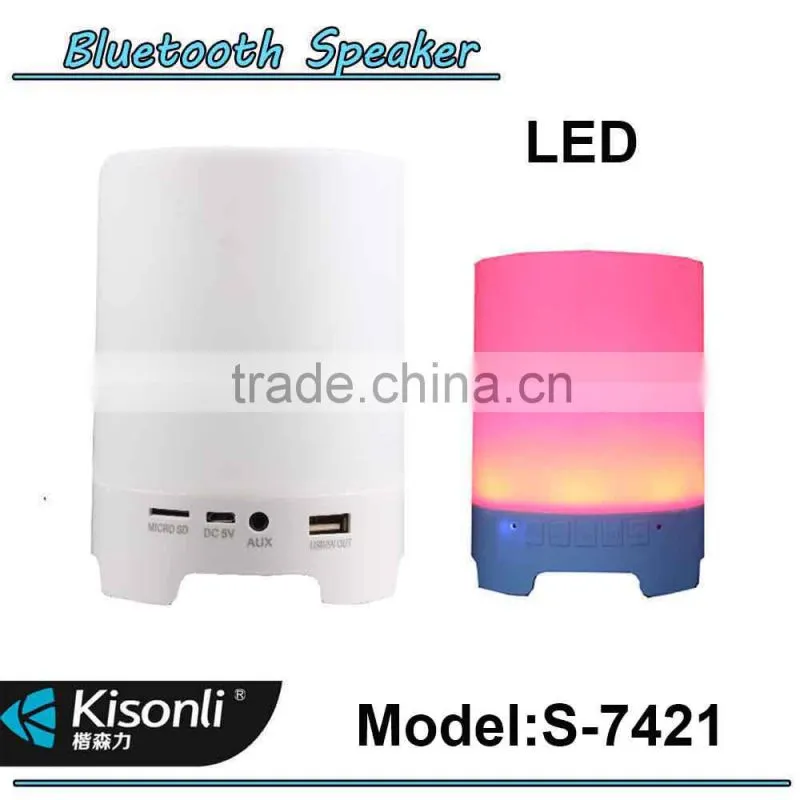 Smart Color led light bluetooth speaker Bed Lamp Wirless Speaker with alarm clock TF card playing
