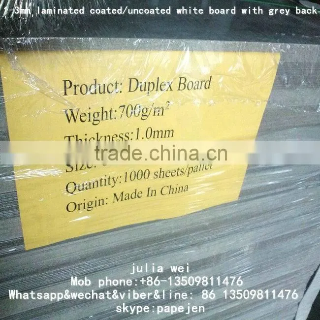 1000gsm white coated duplex board cheap price
