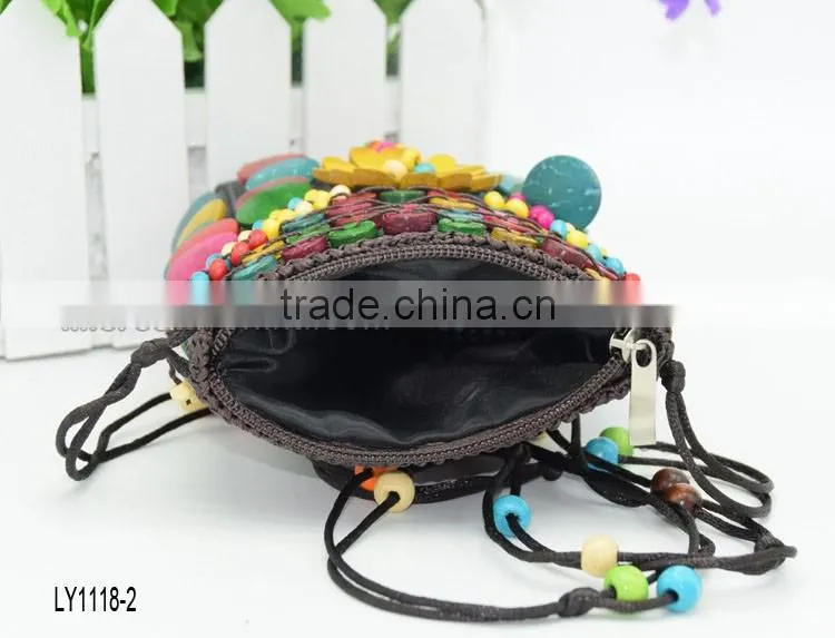 2016 new designs in stock wholesale high quality coconut shell bag for girls wallet