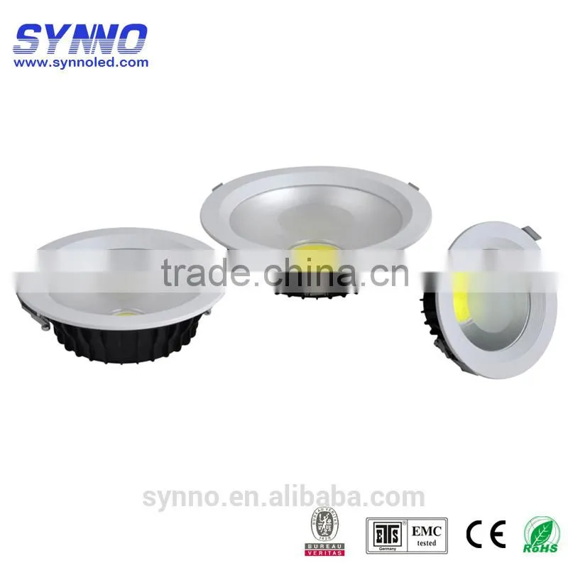 2015 hot sales high quality ip33 PF>0.95 round recessed COB LED downlight 10/20/30w