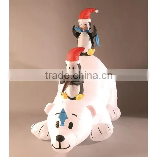 2015 hot sale customized inflatable bear and penguin model / advertising inflatable bear cartoon