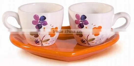 Italy romatic ceramic 6 coffee cups and saucers set