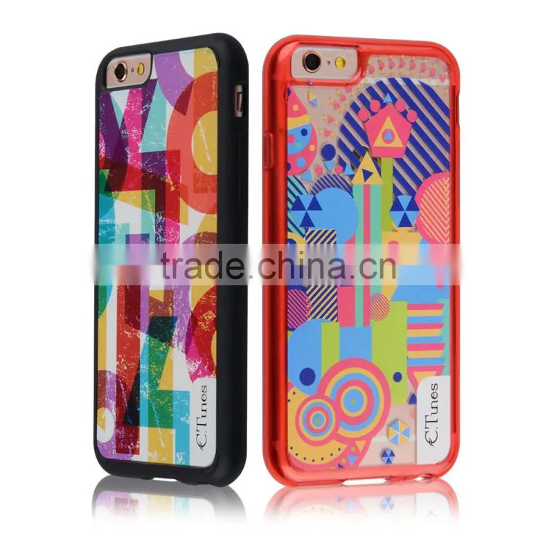 C&T Hybrid Transparent Clear Hard Peacock panel TPU Bumper Case Cover for Apple iPhone 6 6s