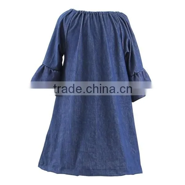 2016 kaiyo boutique simple design dress for girls bib ruffle dress cute pearl dress boutique kids clothes