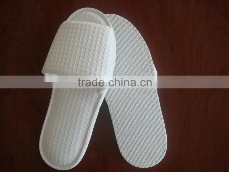 High quality Waffle Washable hotel slippers with EVA sole