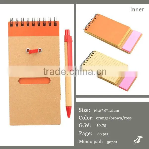 Recycle Spiral bound notebook with pen