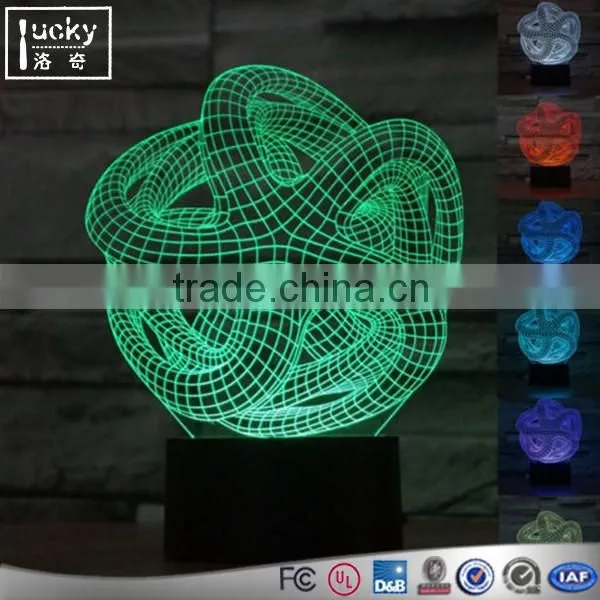 Factory custom colorful led night light with 3d fash function