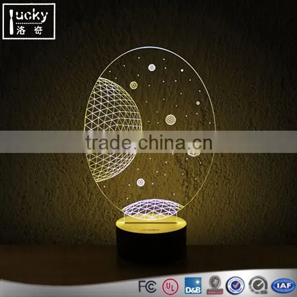 Factory custom colorful led night light with 3d fash function