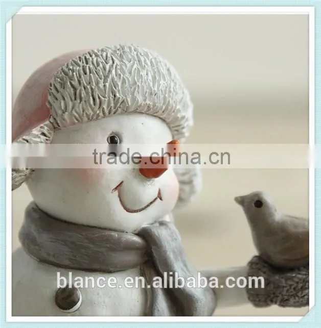 lovely snowman resin figurine long nose design universal Christmas gift