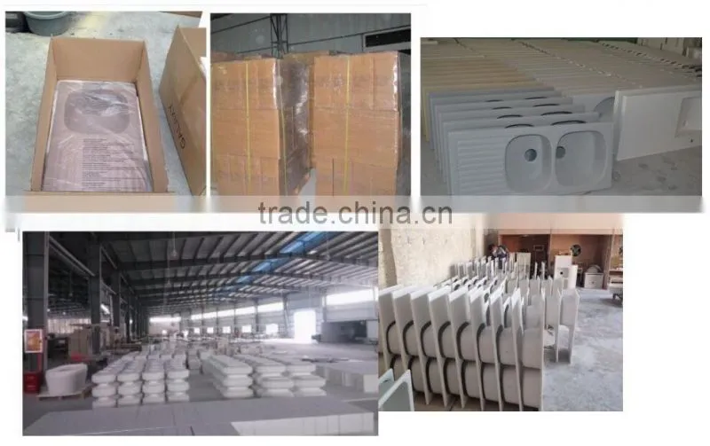 high back kitchen sink / acrylic stone kitchen sink,artificial stone double kitchen sink ,resin stone sink
