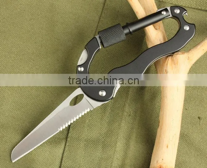 OEM outdoor stainless steel multi Carabiner hook for mountain climbing multi knife UDTEK01914
