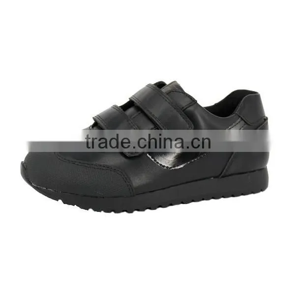 Choozii Custom Logo Manufacturers Designer Children Black Leather Mesh Sport Sneaker School Shoes for Teenage Boys