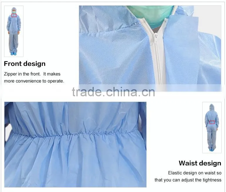 Disposable non-woven microporous clothing good coveralls medical overall