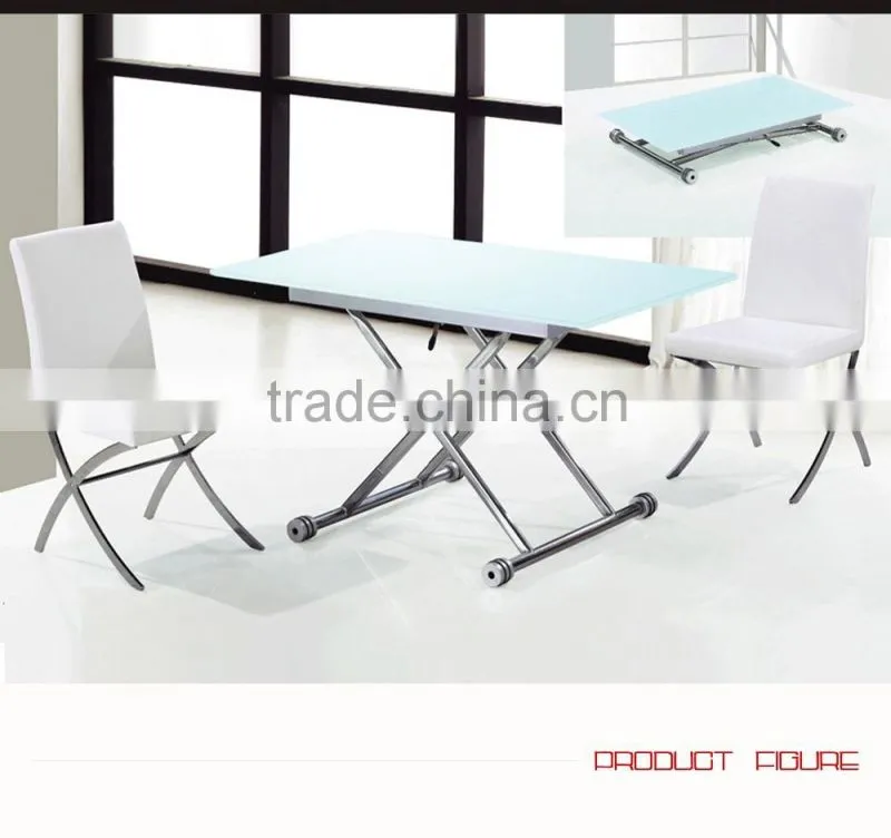 Space saving foldable glass dining table