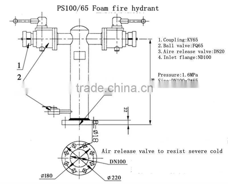 Foam fire hydrant fire fighting equipment landing fire hydrant