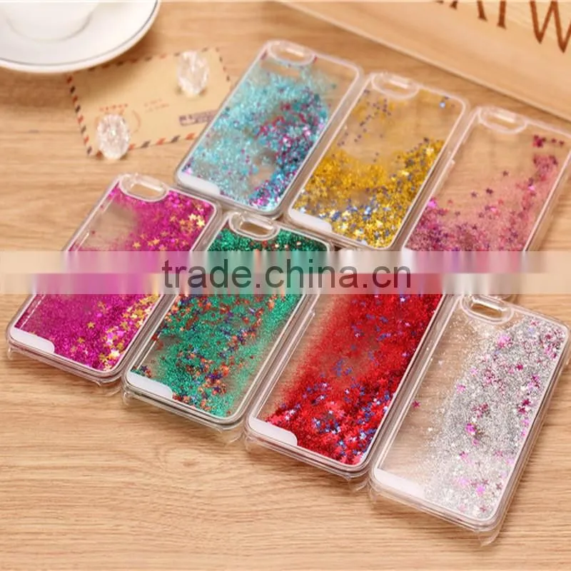 Glitter Stars Quicksand Design PC Case for IPhone 6 /6s /6 plus