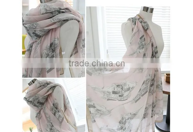 Church printing scarf,latest design wholesale cheap scarf,large scarf