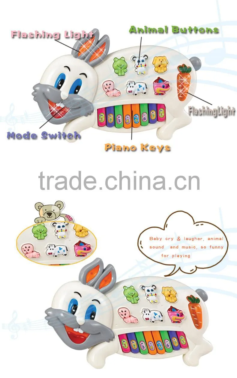 NO-3300 Hot selling education toy music instrument rabbit piano toys for kids