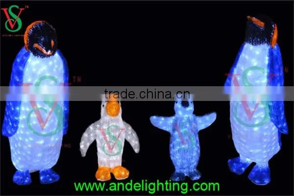 3D animal decorative led light garden lighting lighted outdoor small acrylic penguin
