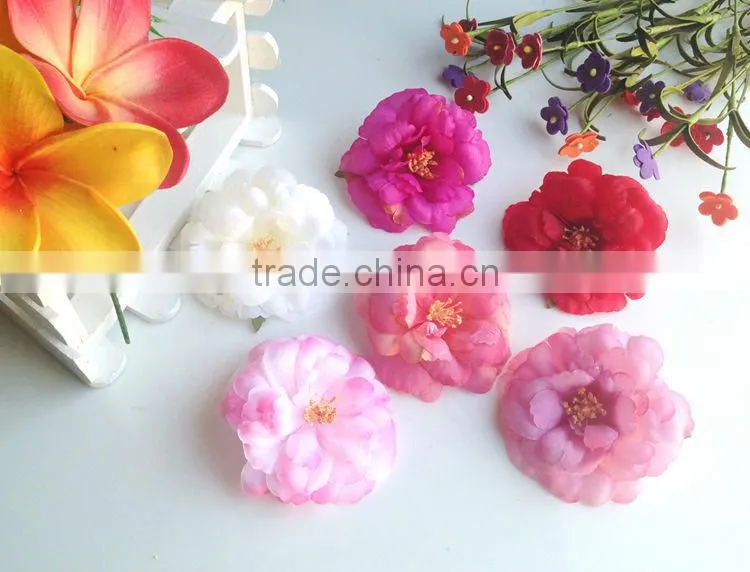 Elegant Silk Fabric Hair Flower Decoration Flower Artificial Cute Peony Hair Flower Clip